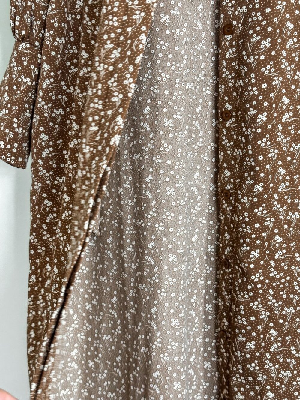 Veiled Collection Brown Floral Button Down Maxi Shirt Dress  - Limited Edition - Picture 11 of 14